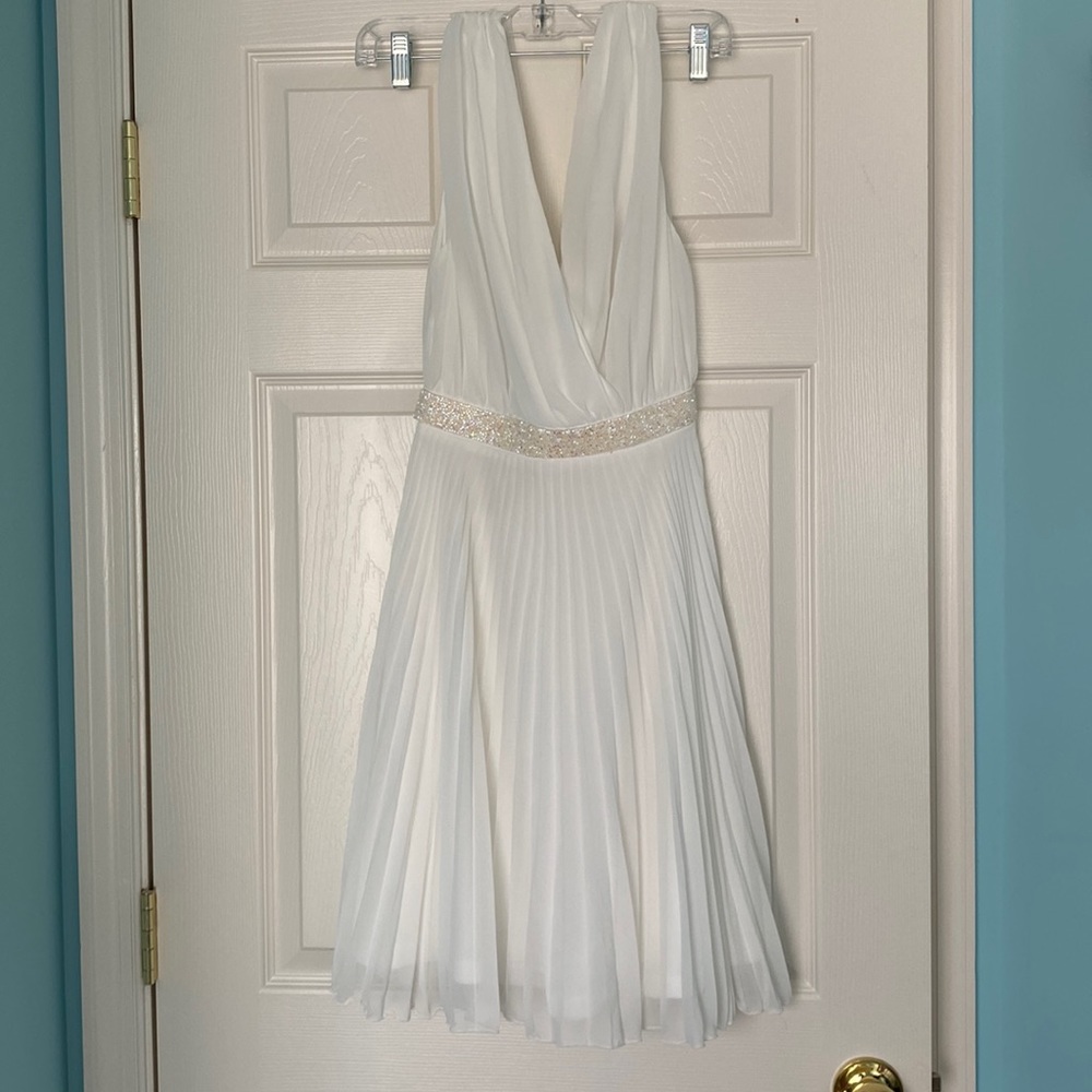 ASOS white dress with sparkle waist detail